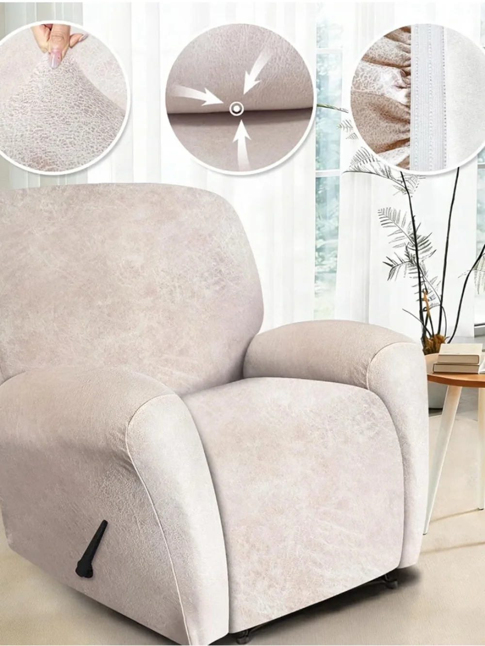 Leather look recliner cover
